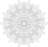 Vector drawing for coloring book. Geometric floral pattern. Contour drawing on a white background. Mandala.