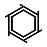 Hexagon lineart icon vector