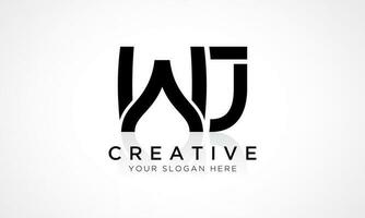 Alphabet Letter Wj Logo Design With Glossy Reflection Vector Icon Illustration. Initial Letter Wj Logo Design Vector For Business Company. Elegant Minimal Letter Symbol.