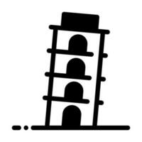 Pisa tower icon vector