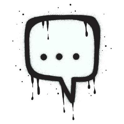 Set of Spray painted graffiti Speech bubble in black over white. bubble drip symbol. isolated on white background. vector illustration