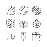 Editable Set Icon of Box Delivery, Vector illustration isolated on white background. using for Presentation, website or mobile app