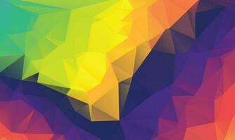 Rainbow Color Polygon Background Design, Abstract Geometric Origami Style With Gradient vector