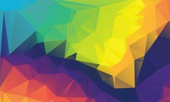 Rainbow Color Polygon Background Design, Abstract Geometric Origami Style With Gradient vector