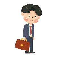 Businessman Crying Sad  losing job vector