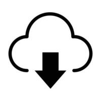 icono de descarga en la nube vector