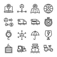 shipping and delivery icon set vector