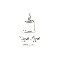 A candle in a stylish continuous line. Holiday or religious symbol. vector