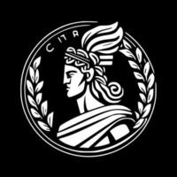 Greek, Black and White Vector illustration