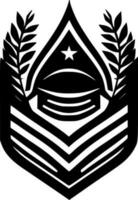 militar - negro y blanco aislado icono - vector ilustración