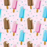 Cute kids pattern with ice creams, seamless background, and baby print. Vector texture for kids bedding, fabric, wallpaper, wrapping paper, textile, t-shirt.