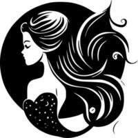 Mermaid, Minimalist and Simple Silhouette - Vector illustration