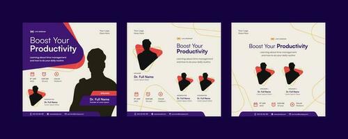 Complete Collection of Square Webinar and Seminar Event Banners and Social Media Post Templates vector