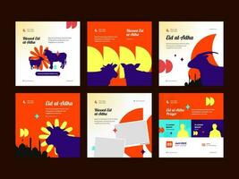 Complete Collection of Square Eid al Adha Eid Mubarak Banners and Social Media Post Templates vector