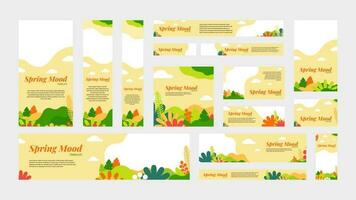 Blooming Brightly Spring into the Season with Our Stunning Banner Templates vector
