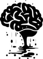 Brain, Black and White Vector illustration