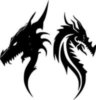 Dragons, Minimalist and Simple Silhouette - Vector illustration