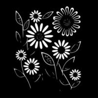 Flower Pattern - Black and White Isolated Icon - Vector illustration