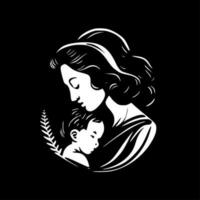 madre, negro y blanco vector ilustración