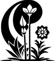 Ramadan - Black and White Isolated Icon - Vector illustration