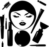 Makeup, Black and White Vector illustration