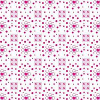 Repeating heart and shape pattern cute romantic vector illustration on white background