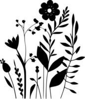 Floral Background, Black and White Vector illustration