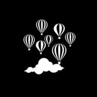 Balloons - Black and White Isolated Icon - Vector illustration