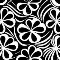 Flower Pattern - Black and White Isolated Icon - Vector illustration