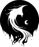 Mystical, Black and White Vector illustration