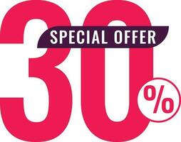 Thirty percent off sale special offer promotion vector