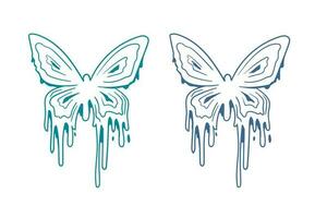 melting buterfly design vector