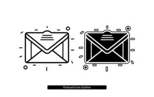 tarjeta postal enviar contorno icono. lineal estilo firmar para móvil concepto y web diseño. correo enviar tarjeta sencillo línea vector icono