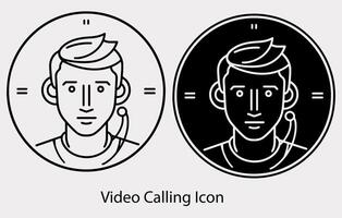 Video calling icon, outline style,Simple Set of Video Conference Related Vector Line Icons,Videocall line icon. Minimal vector illustration, simple outline icons