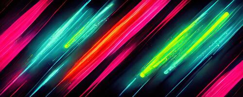 illustration of gaming background abstract, cyberpunk style of gamer wallpaper, neon glow light of sci-fi. Glowing iridescent neon lights for both light and dark backgrounds. photo