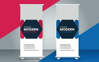 Modern roll up standee design template. flyer. pull up. presentation. brochure. poster. advertisement vector