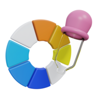 color picker 3d rendering, transparent backgorund, design and development png