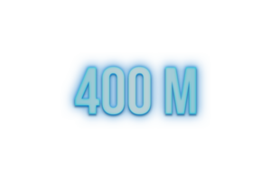 400 milioni iscritti celebrazione saluto numero con bannerneon design png