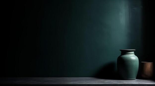 Cleanse light dim divider with stunning chiaroscuro. Organize foundation. Creative resource, photo