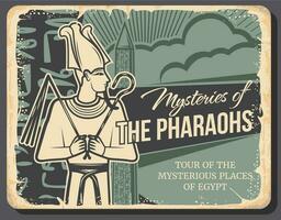 Mystery of pharaohs, Ancient Egypt landmark tours vector