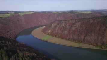 A Section of The Danube Loop in the Fall A Meandering Bend in the River video