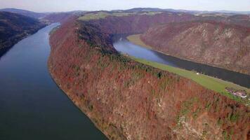 The Danube Loop in the Fall A Meandering Bend in the River video