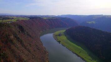 A Section of The Danube Loop in the Fall A Meandering Bend in the River video