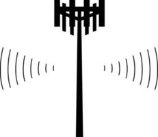 vector silueta de señal torre en blanco antecedentes