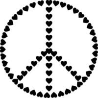 Vector silhouette of peace on white background