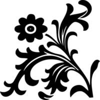 vector silueta de floral ornamento en blanco antecedentes