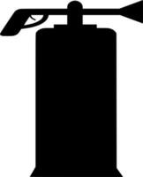 Vector silhouette of extinguisher tool on white background