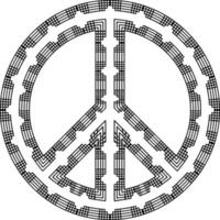 Vector silhouette of peace on white background