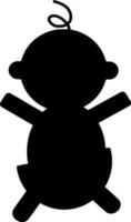 Vector silhouette of baby on white background