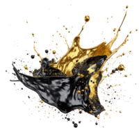 Preto e dourado splash. ilustração ai generativo png